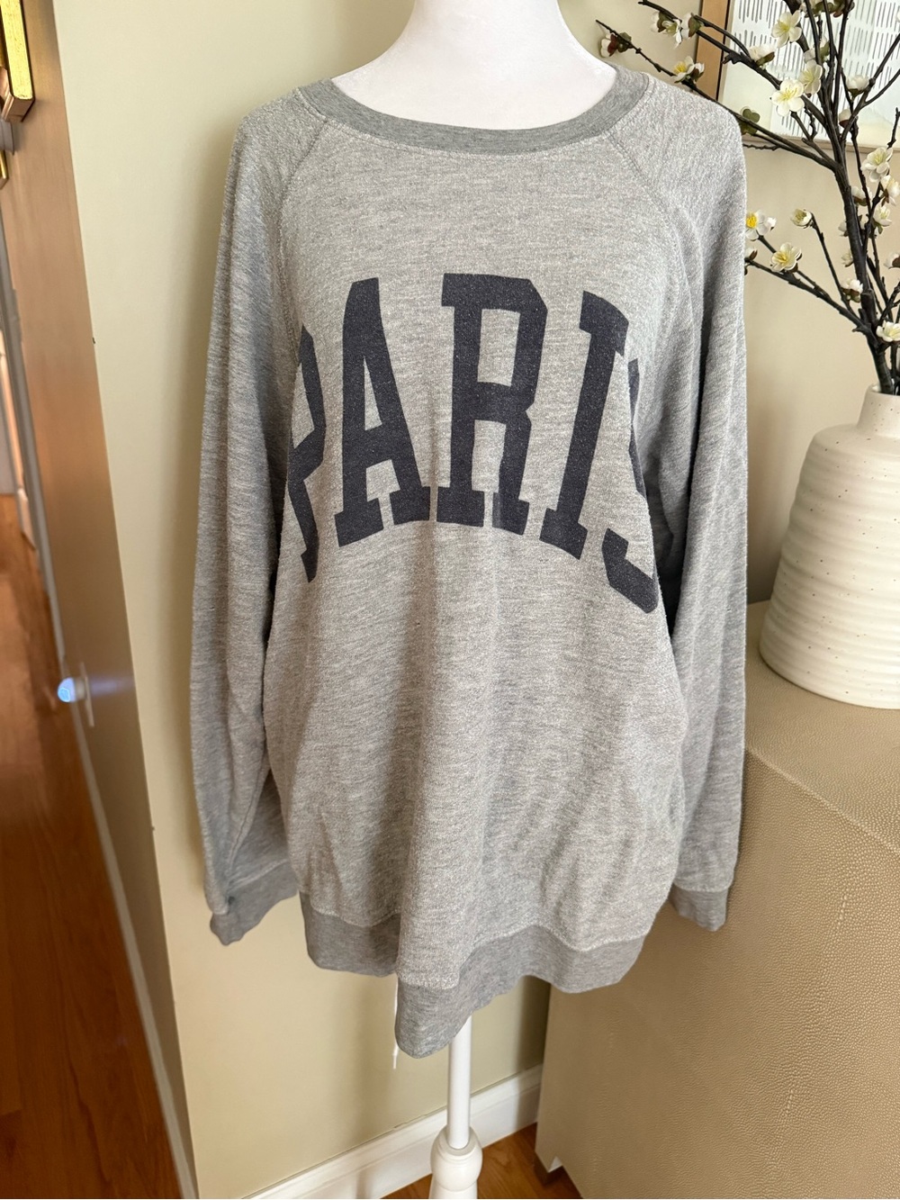 PARIS Graphic Gray Crewneck Sweatshirt